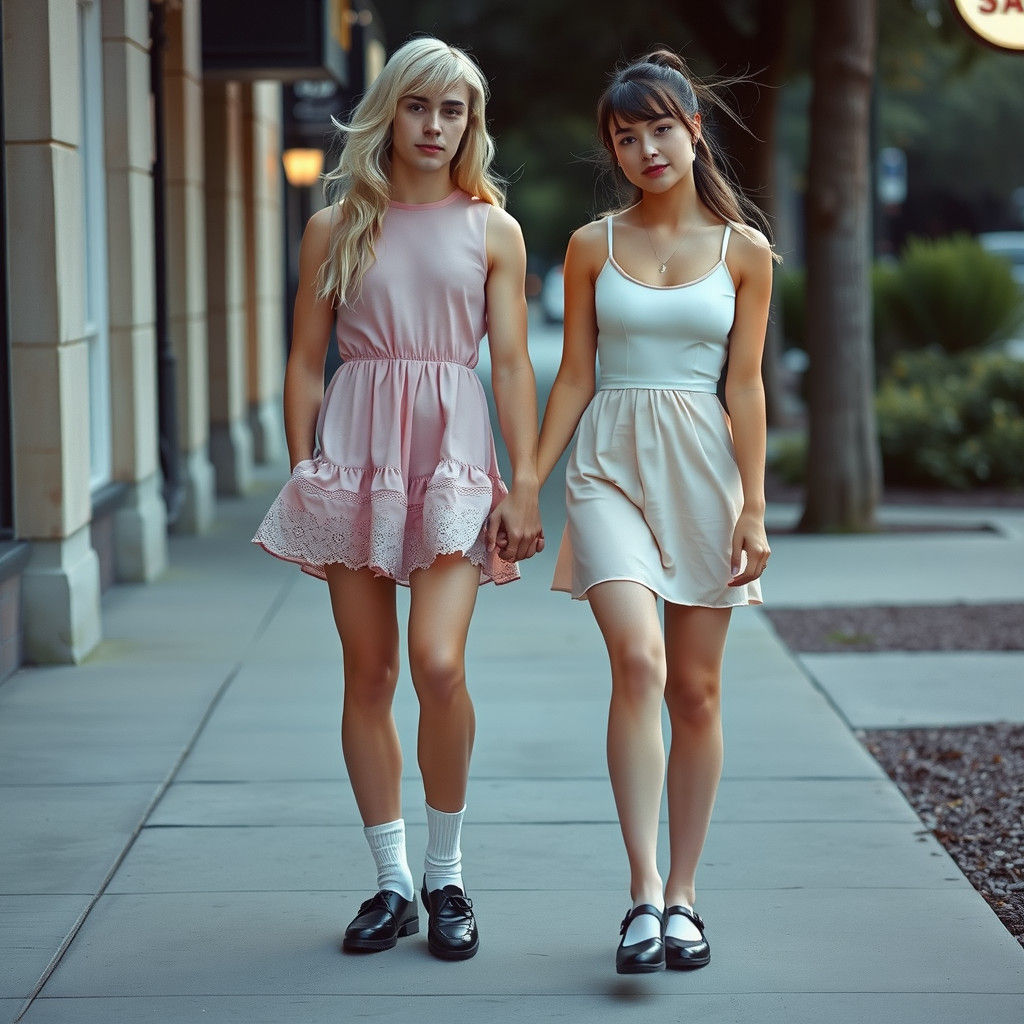 Crossdressing Man in Babydoll Dress, Cinematic Film Still