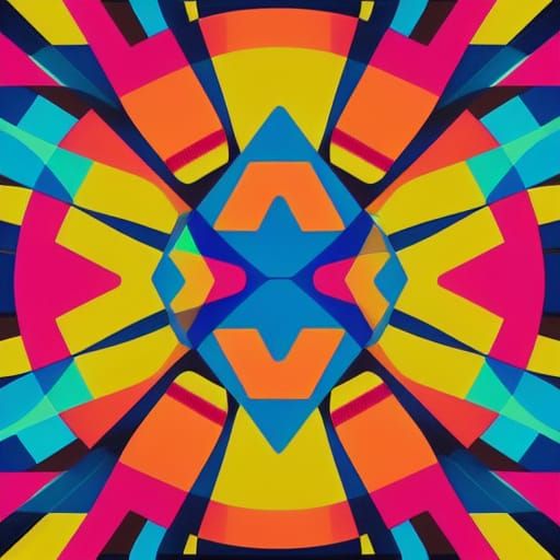 Geometric Bauhaus Pop Art Screen Print in 8k