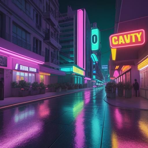 Tommy Vercetti in Neon Miami: 3D Digital Art