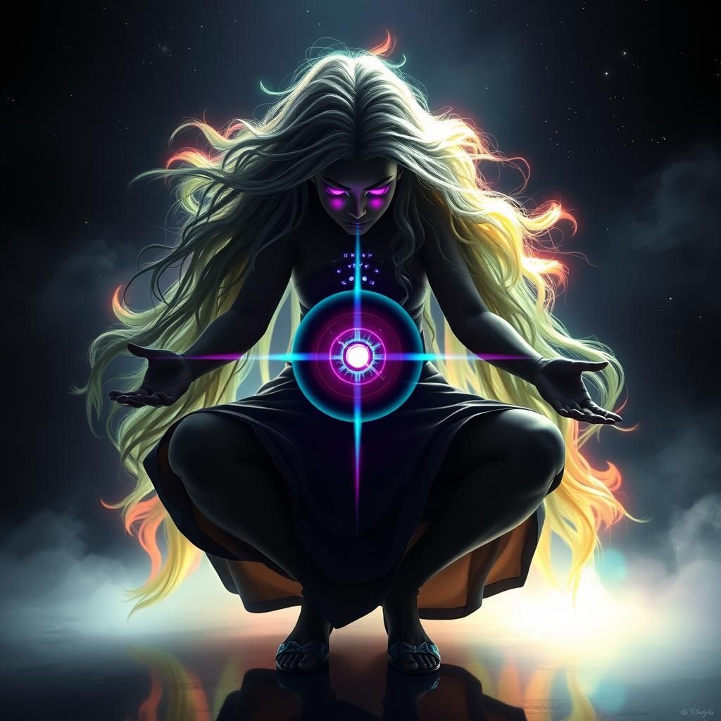 Quantum Sorceress in Iridescent Stardust