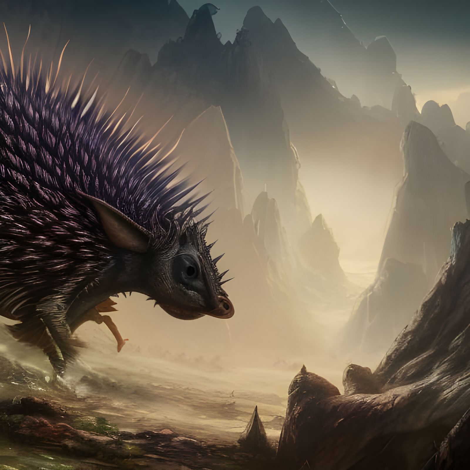 Spiny Sniffler: Detailed Matte Painting