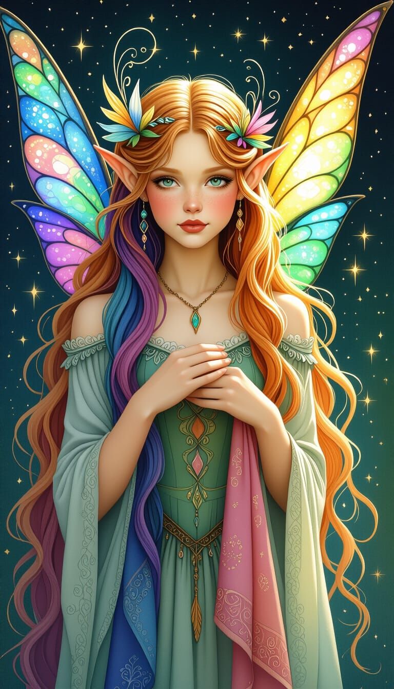 Enchanting Elf Woman in a World of Fantasy