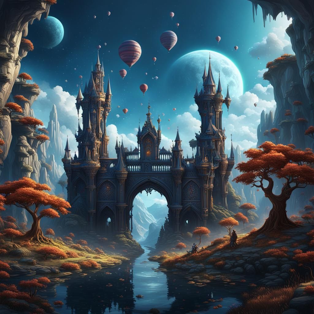 Fantastical Matte Painting of Love Song Concept