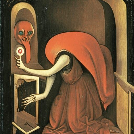 Night Hag Figure in Grotesque Style