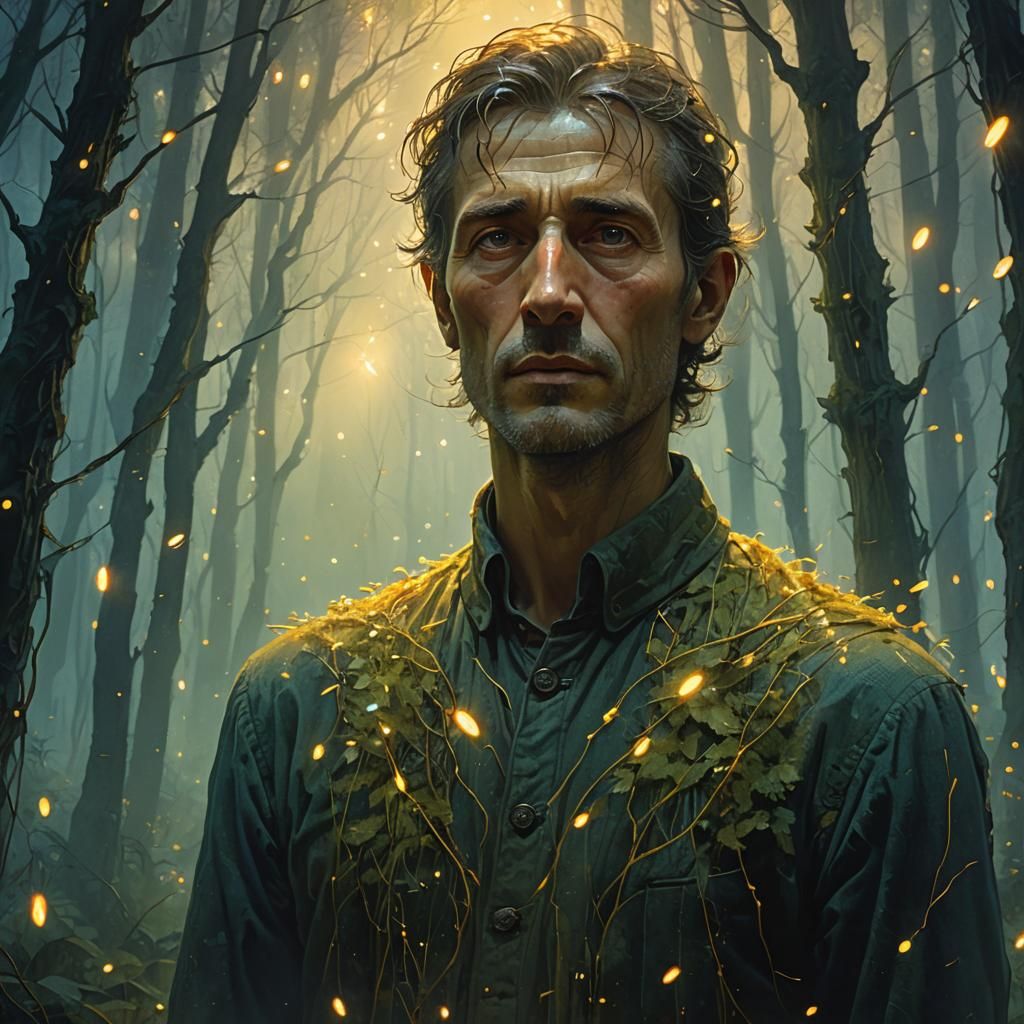 Mystical Man in Forest: Concept Art