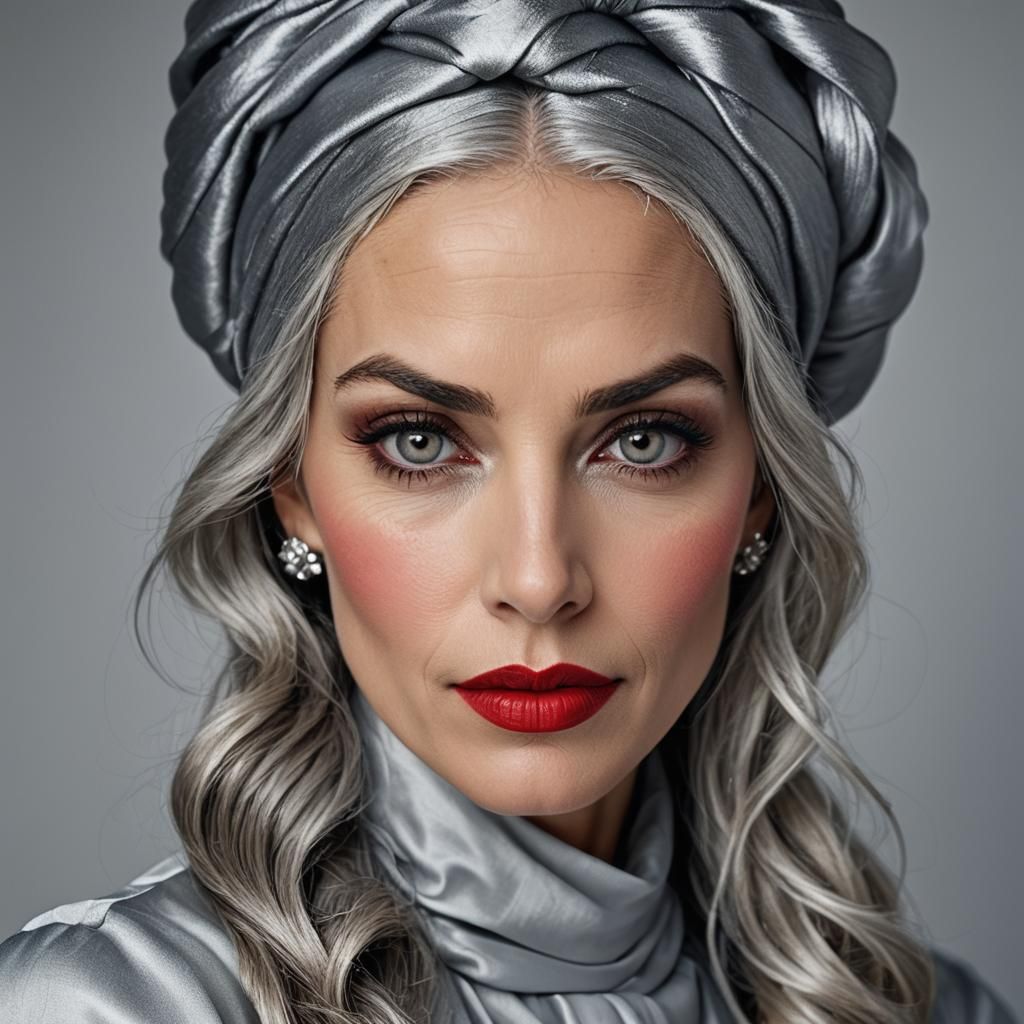 Elegant Woman with Headscarf, Professional Portrait