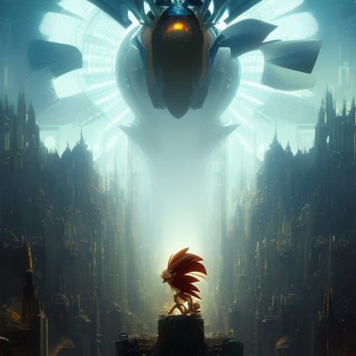 Sonic.exe Dark Fantasy Concept Art in 8k