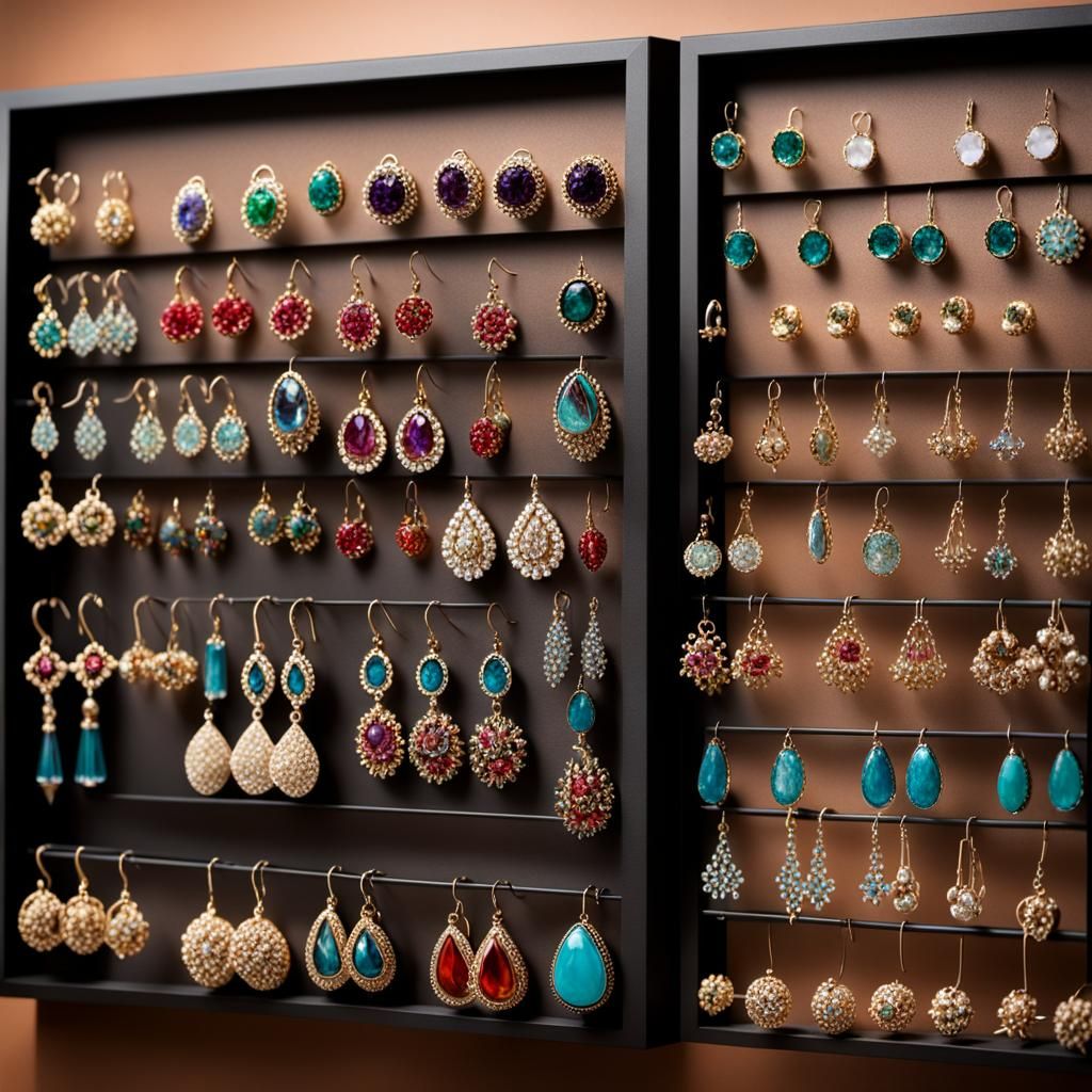 Realistic Earring Display Rack in 8K Resolution