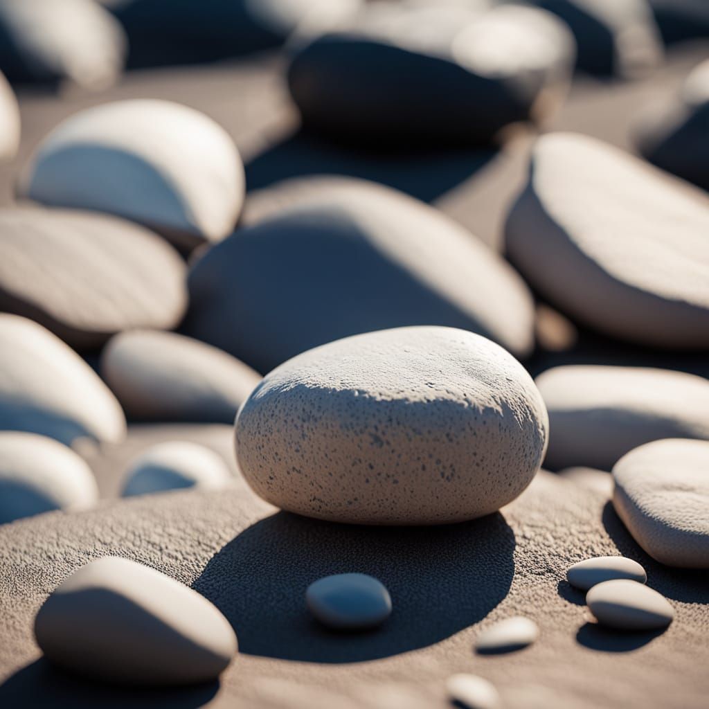 single giant pebble on a white background