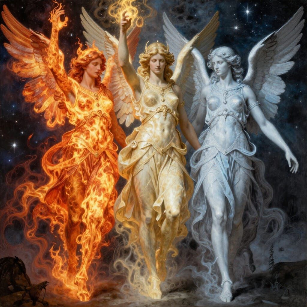 Three Angel Horsewomen of Love, Justice, and Silence