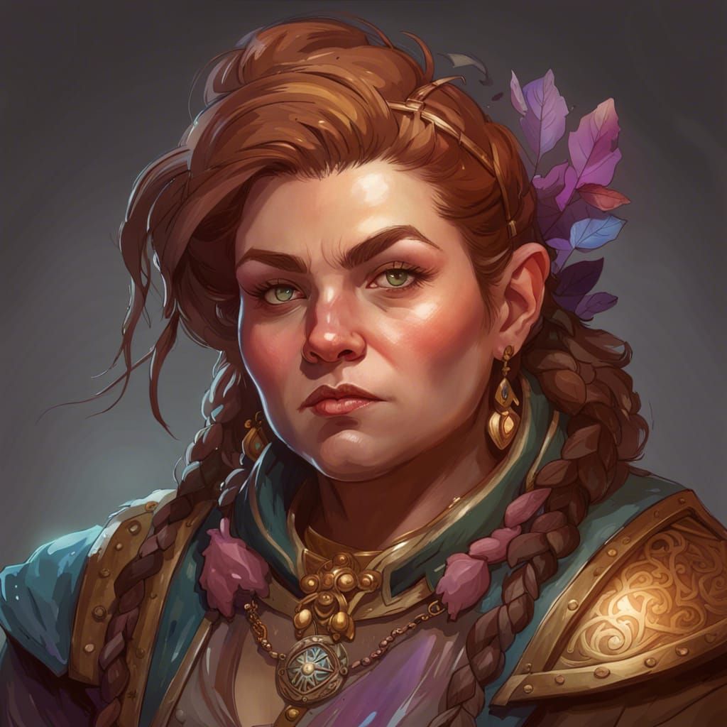 Arrogant Rich Female Dwarf Trader Portrait