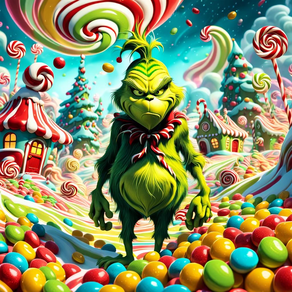 Surreal Candyland God in a Storm of Whimsical Confection