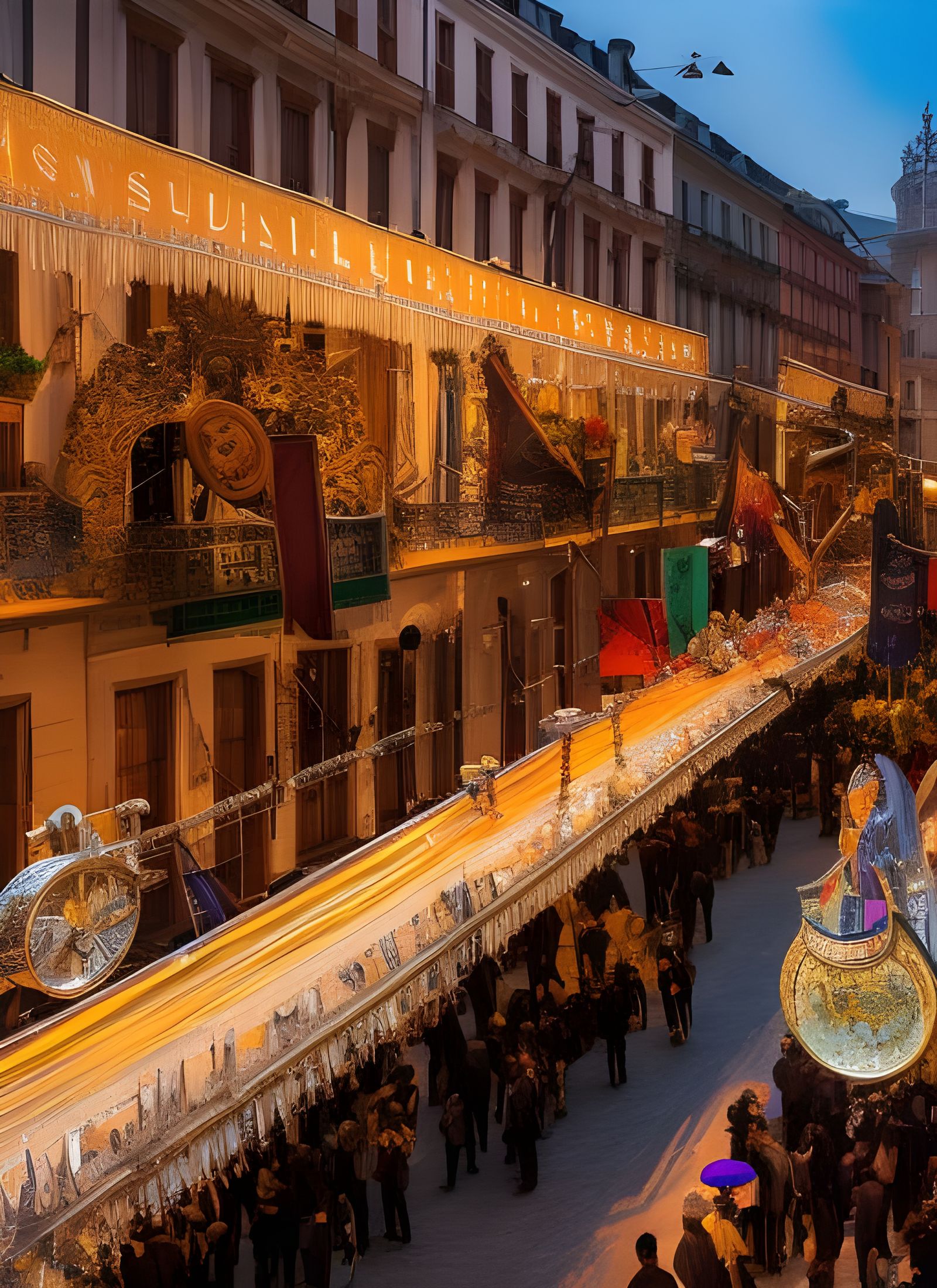 Abstract Alley Scene with Magical Light, Digital Art