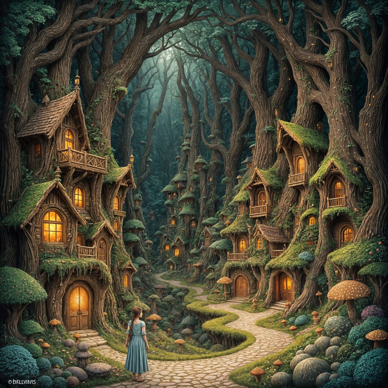 Hidden Village in Giant Tree Home