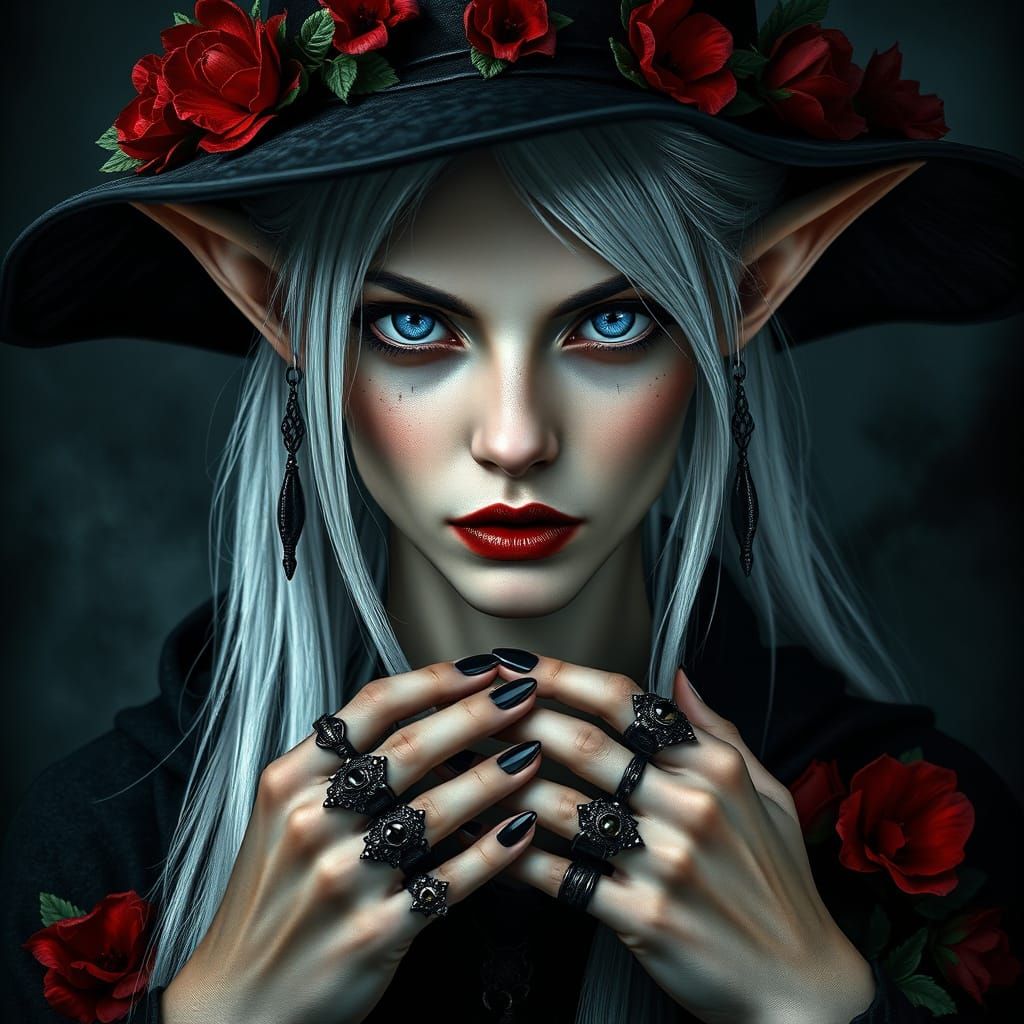 Striking Elf Portrait in Dark Fantasy Style