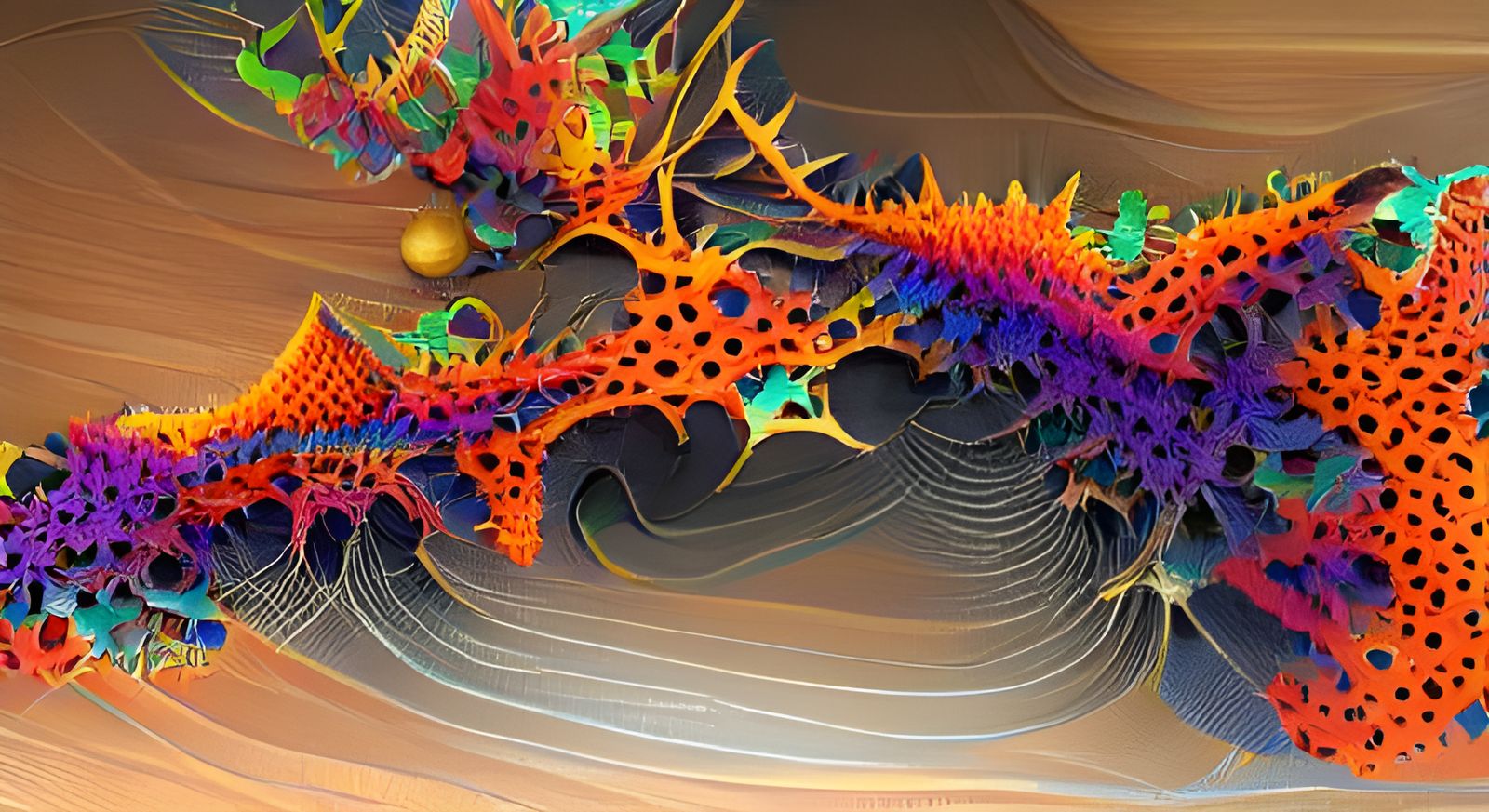Psychedelic Symmetrical Neon Fractal Design