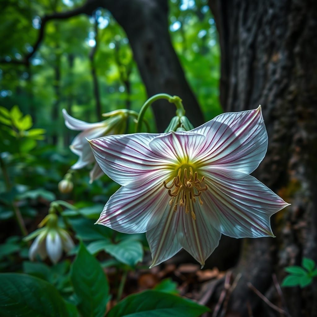 Helleboro in Mystic Forest Landscape