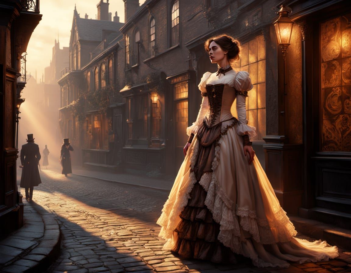 Steampunk Vampire Princess in Golden Hour Light