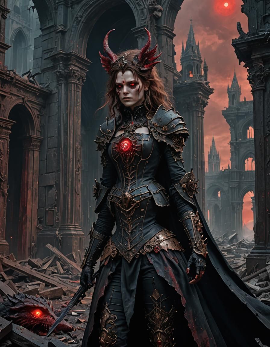 Biopunk Duchess and Hamlet in Crimson Court