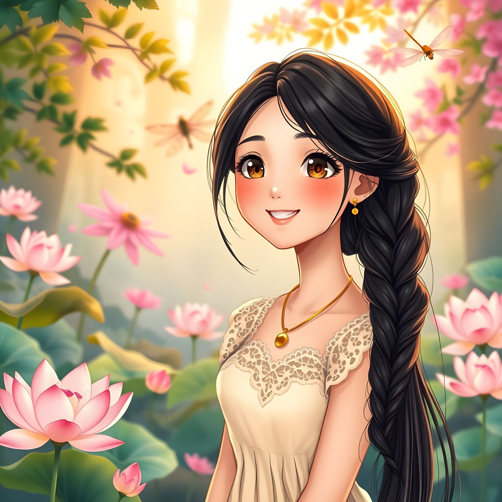 Anime Portrait of a South Asian Woman