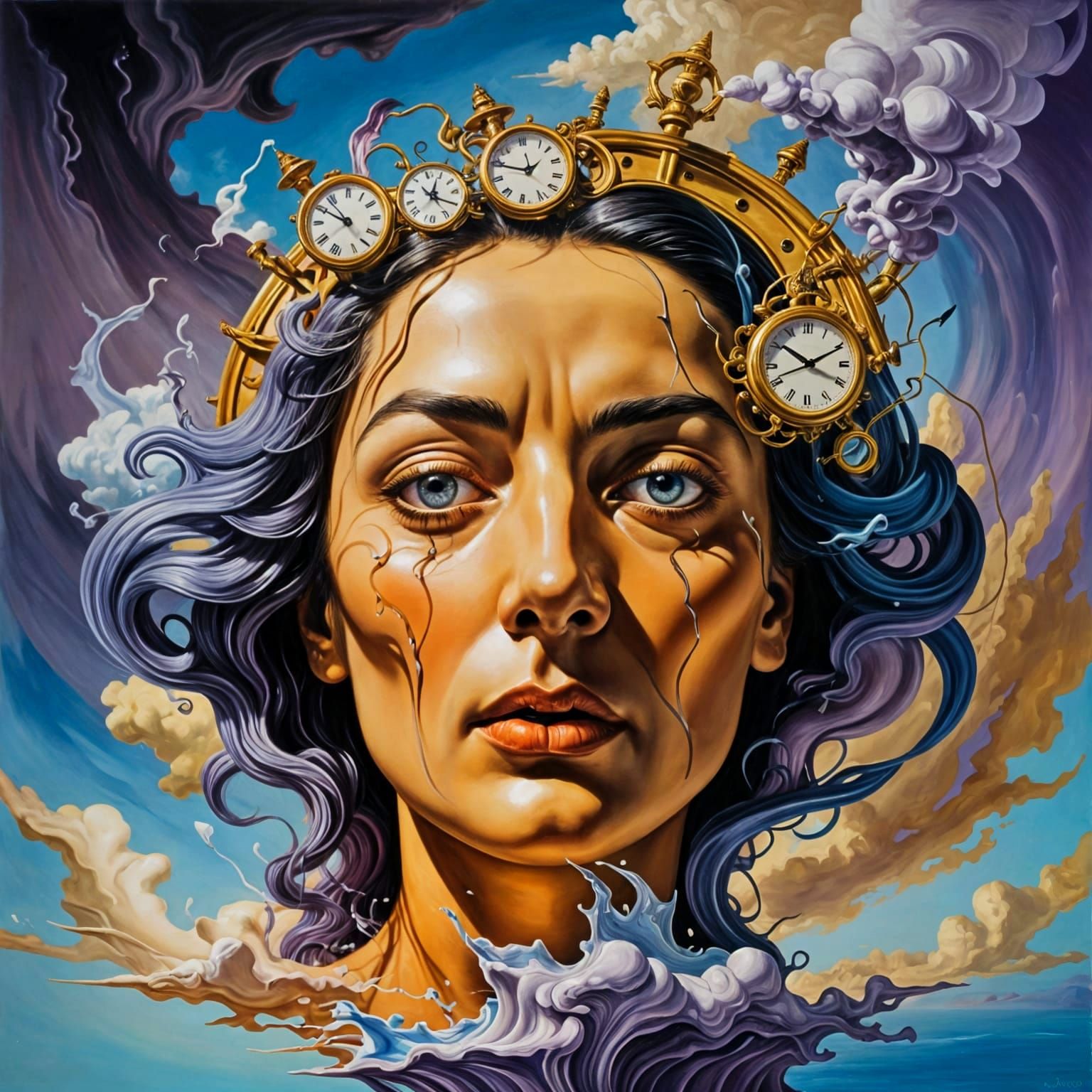 Surreal Masterpiece in Vibrant Oil on Canvas