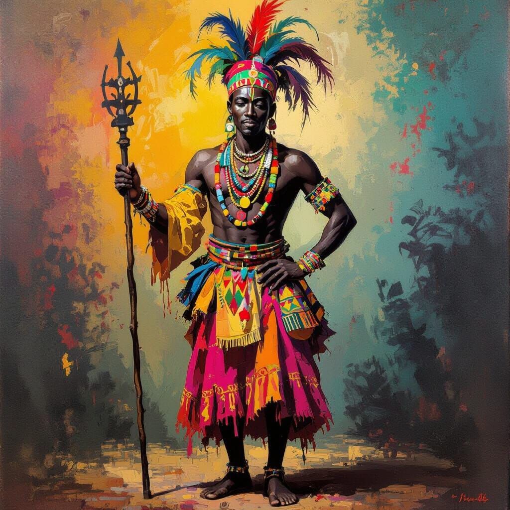 Ogou Feray: Haitian Vodou Loa in Traditional Style