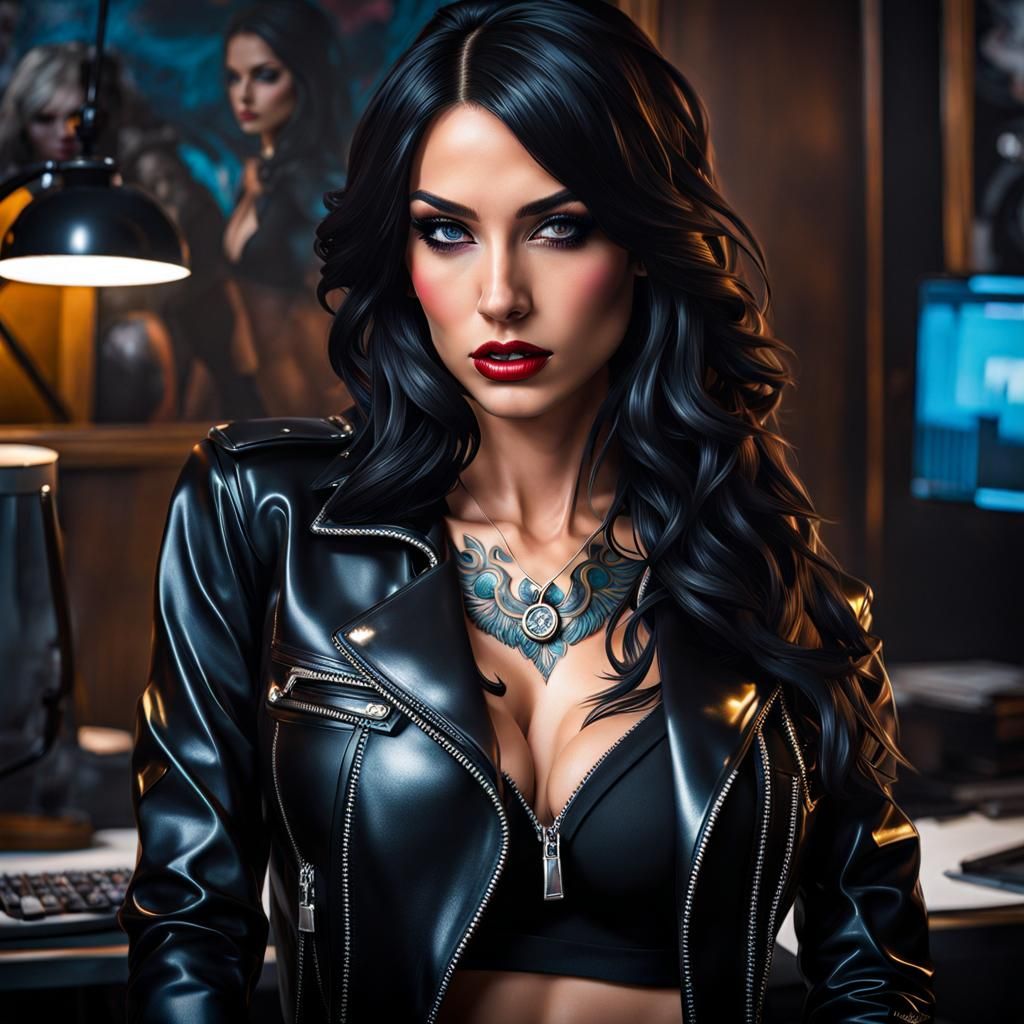 Modern French Girl Portrait in Splash Art Style