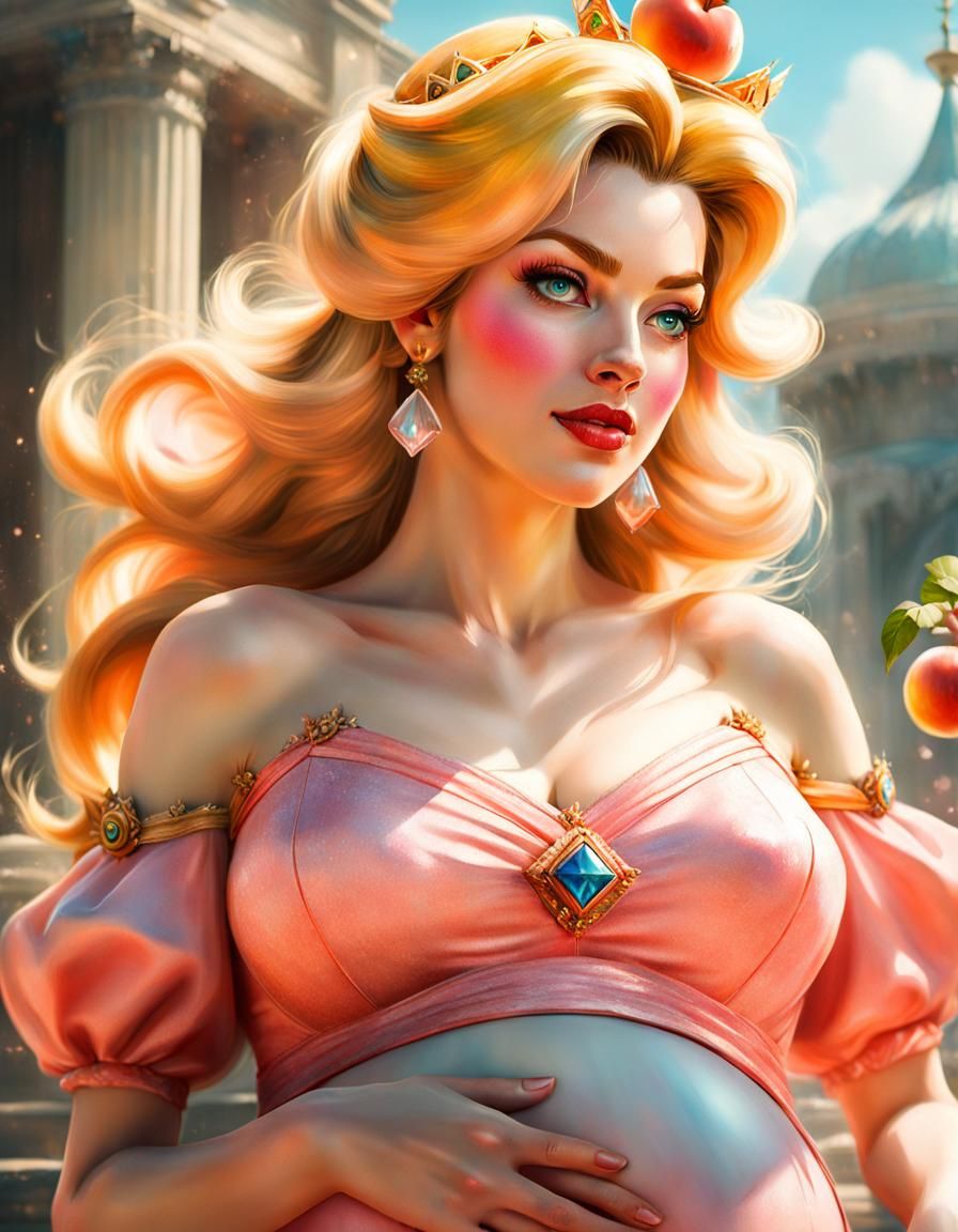 Princess Peach with a pregnant belly - 10