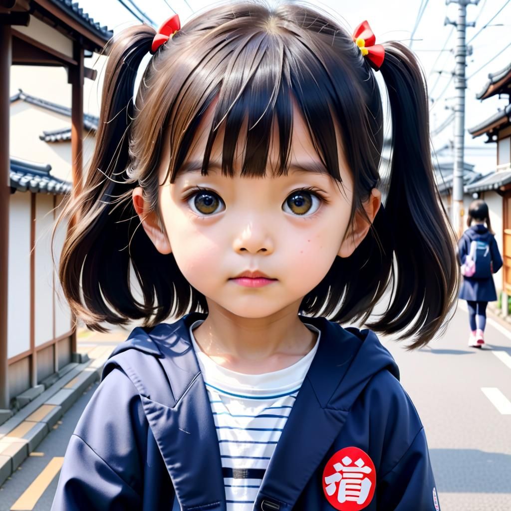 Adorable 4-Year-Old Girl in Ghibli-Style Anime