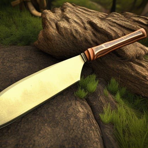 Bushcraft Knife in 3D Game Cinematic Style