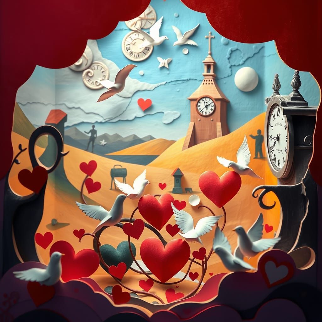 Pop-Up Paper World of Love and Surreal Dreams