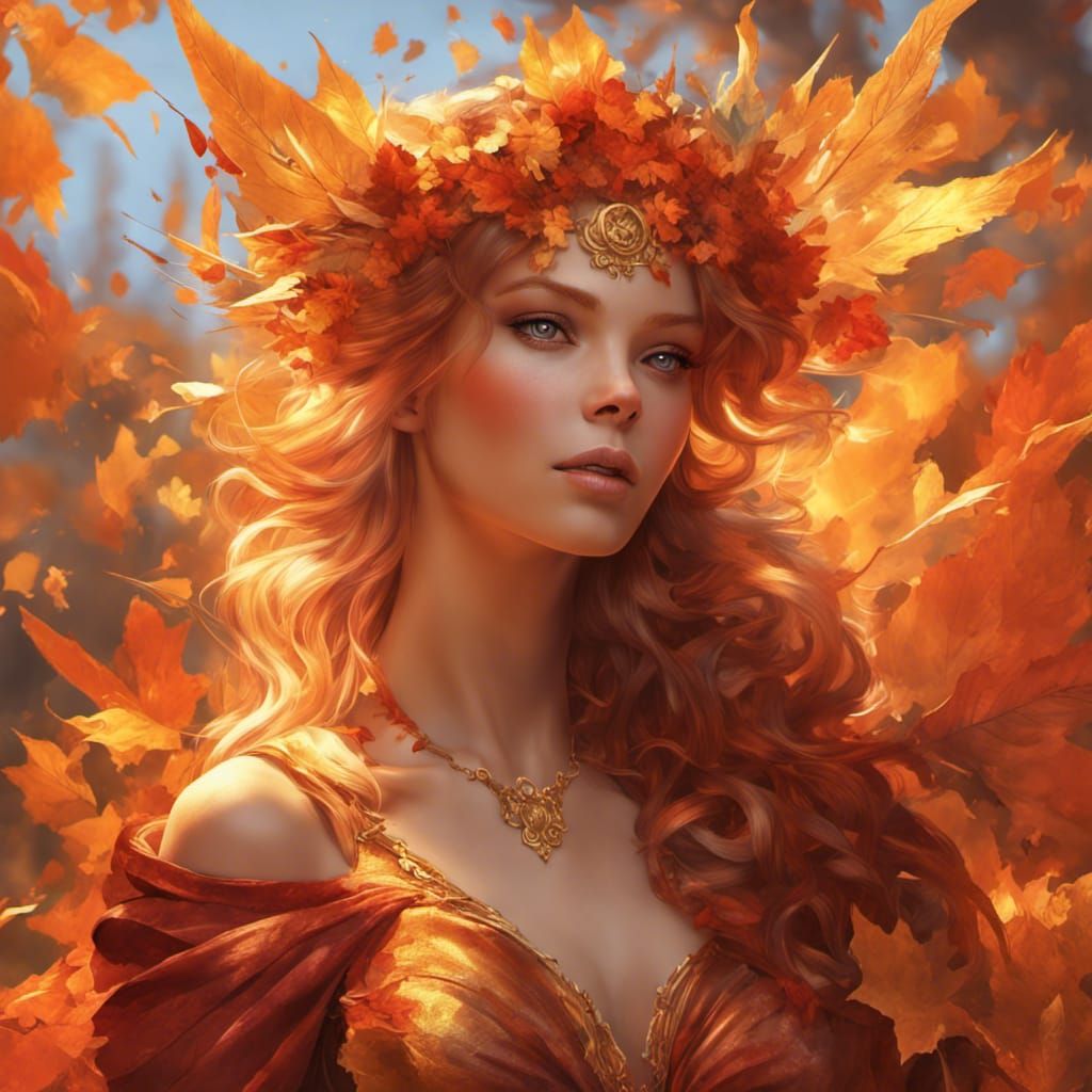 Radiant Autumn Fairy Queen Portrait