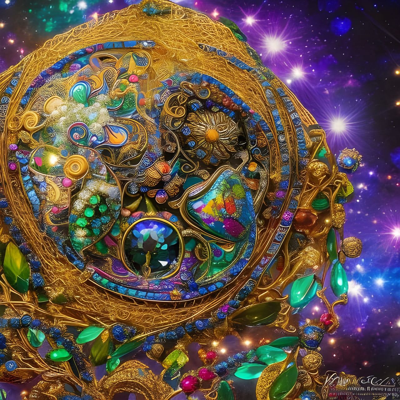 Ornate Magpie Nest Fairytale Illustration