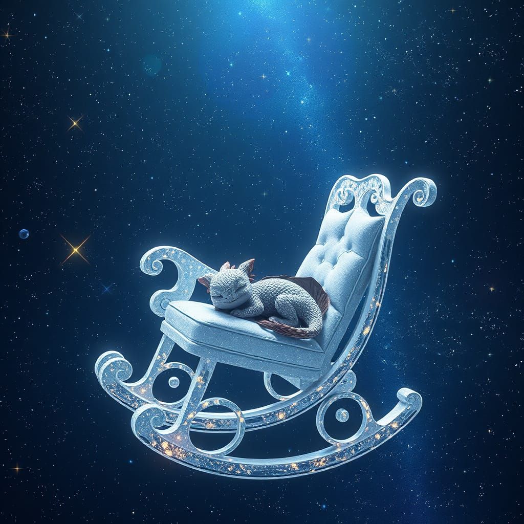 Celestial Dragon in Starry Anime Rocking Chair