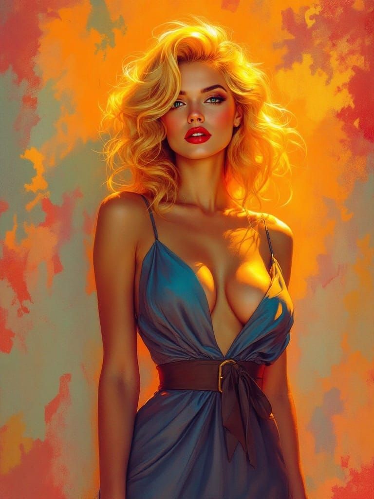 Radiant Pin-Up: Luminist Painting in Style of Sorolla