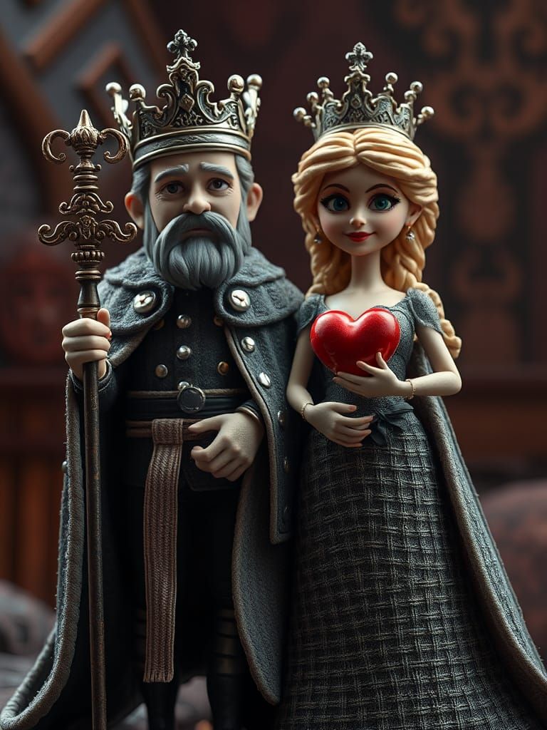 Claymation King and Queen: Cinematic Still Frame