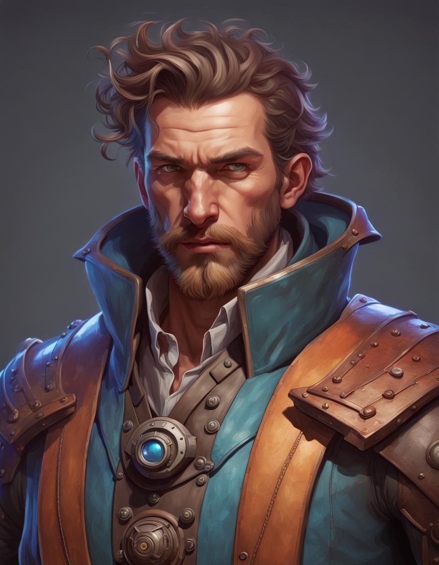Kessig Human Artificer: Detailed D&D Portrait