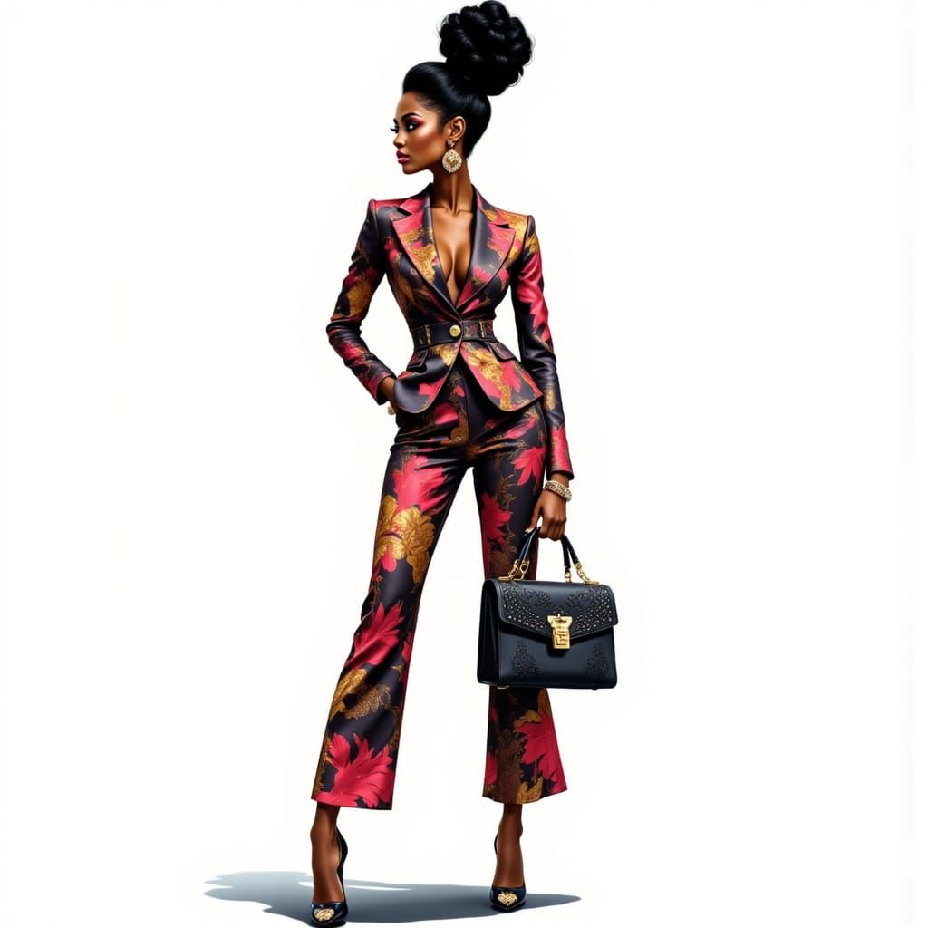 Bold Black Woman in Pop Art Style