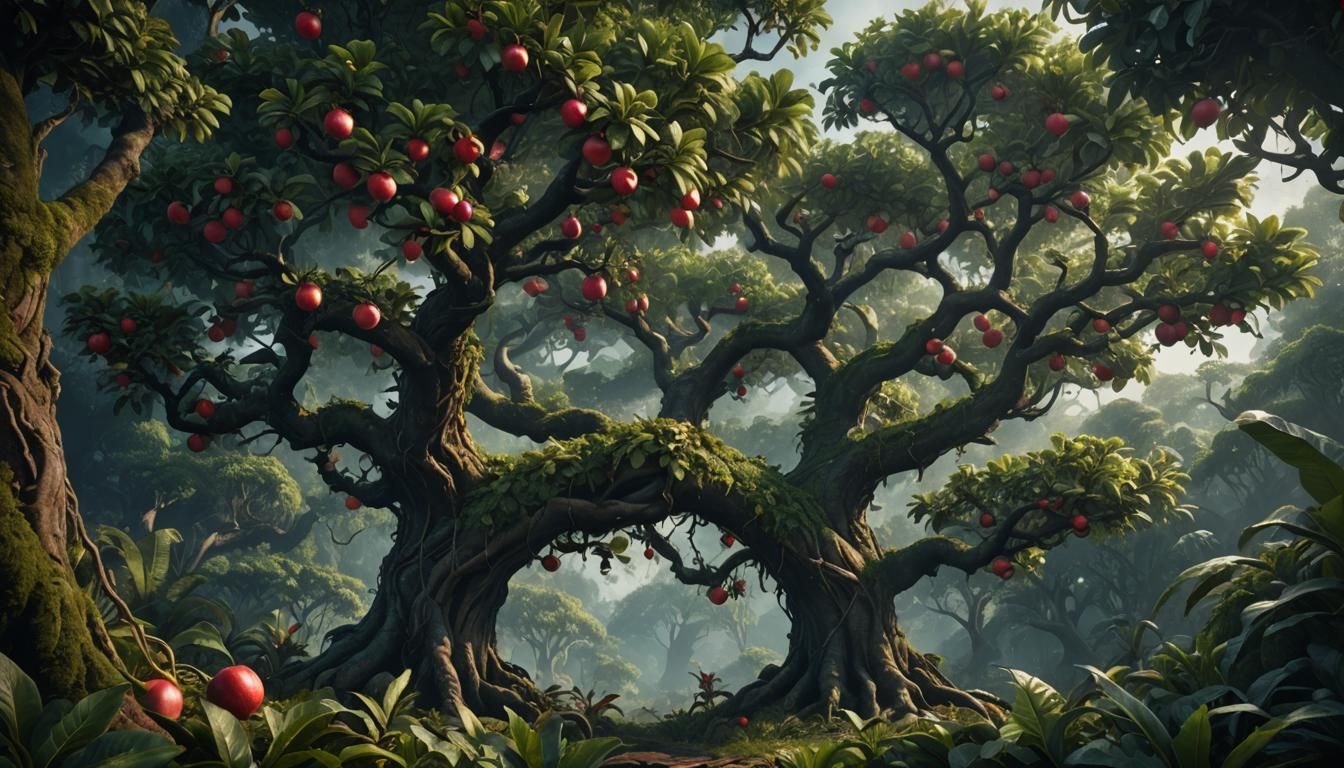 Apple Tree in Dark Jungle Concept Art