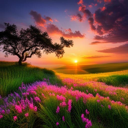 Twilight Meadow Portrait: Professional Photography Style