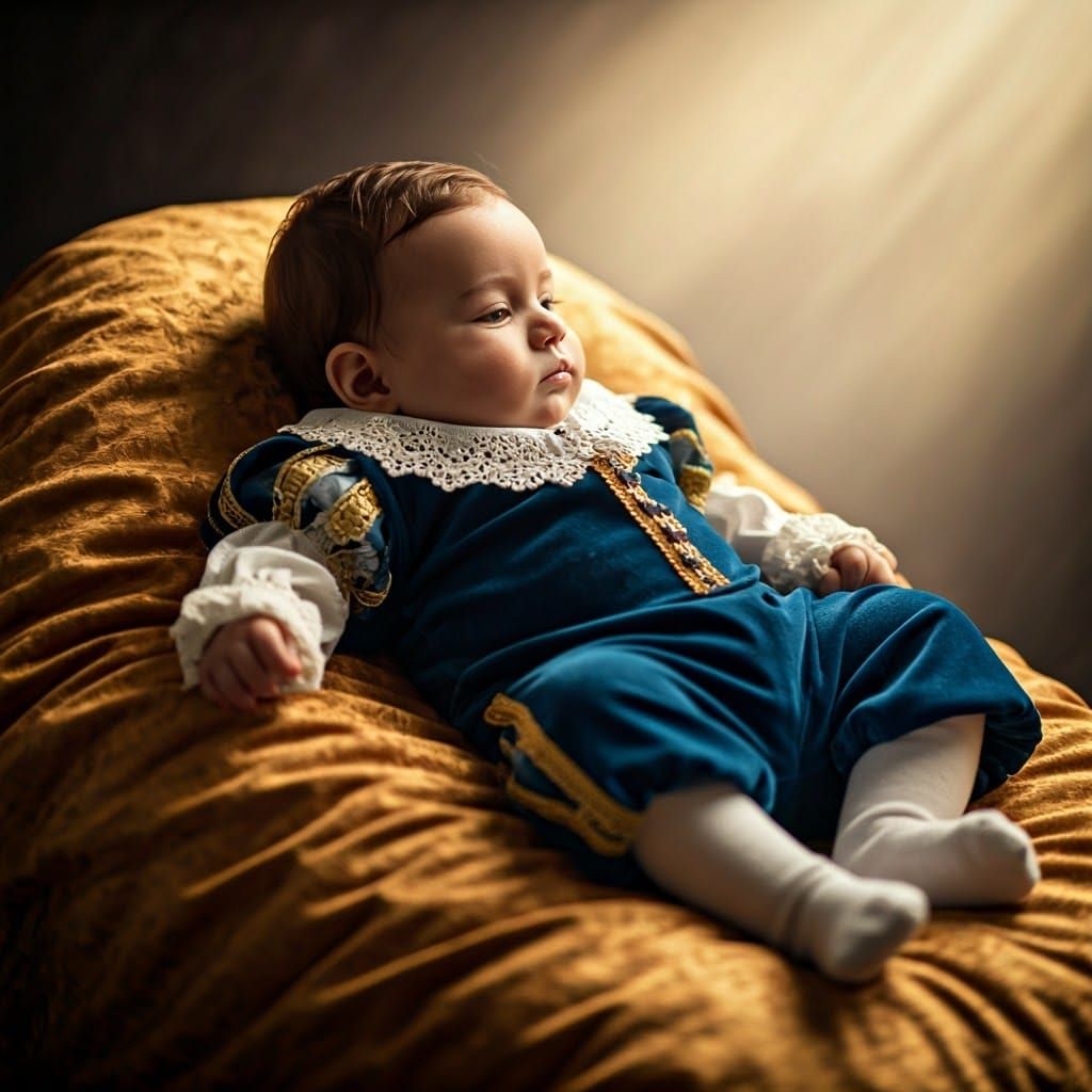 Infant in Opulent Spanish Royal Attire