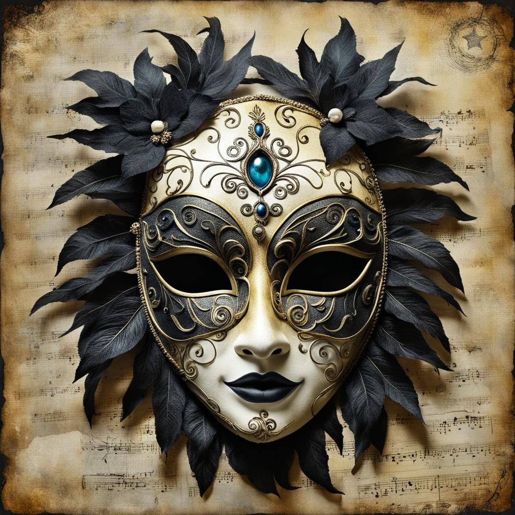 Creepy Adorable Eyeless Mask in Gothic Style
