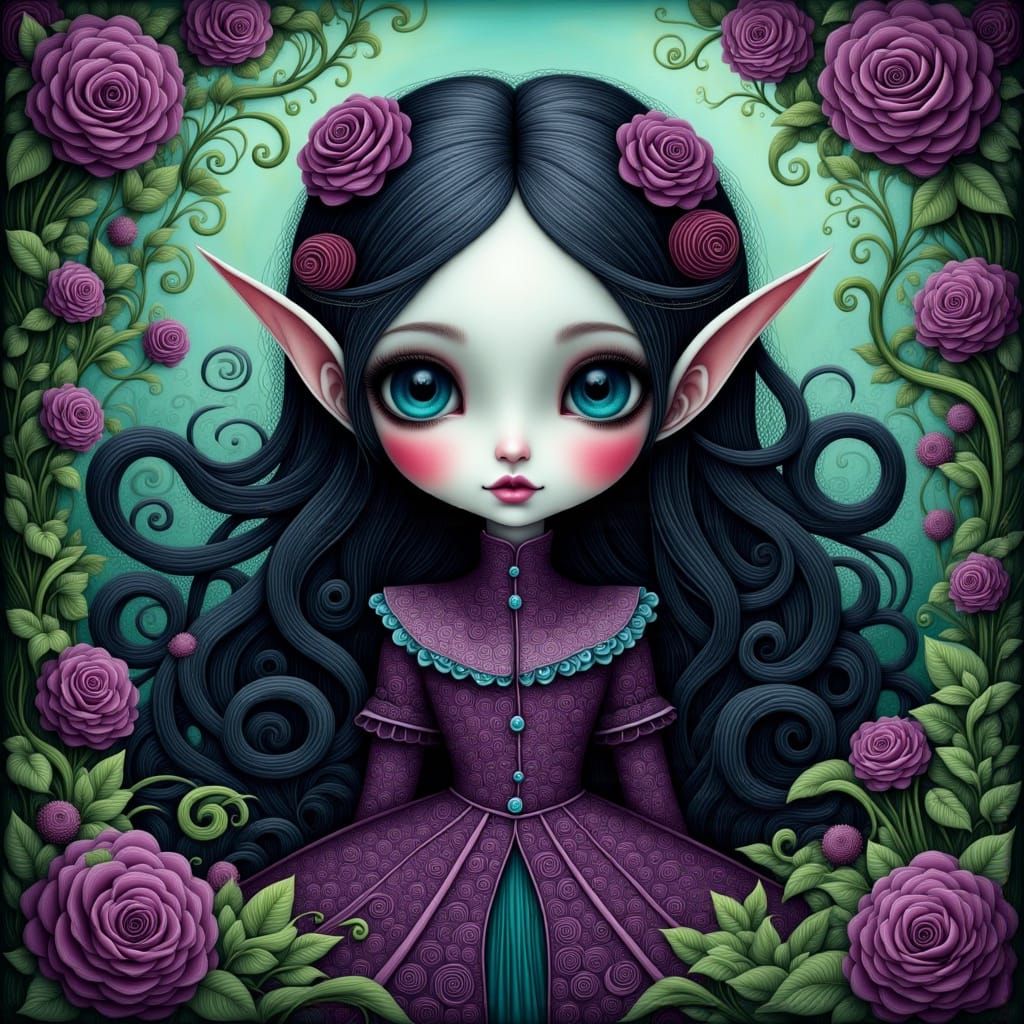 Whimsical Elf Girl in Dreamlike Fantasy Art