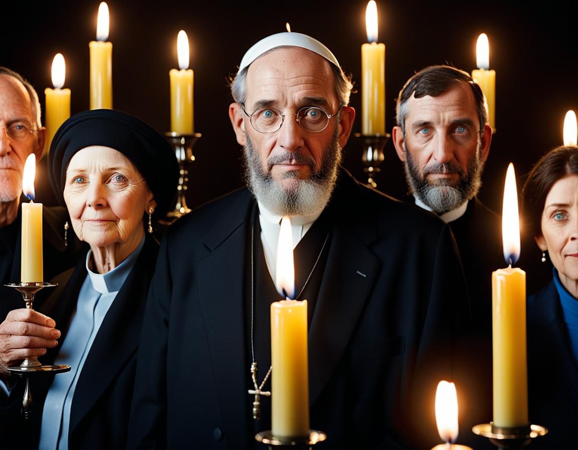 Family Observes Shabbat in Professional Portrait