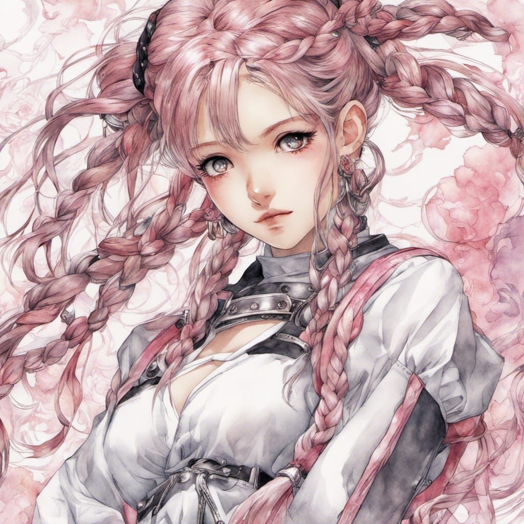 Anime Girl Portrait in CLAMP Manga Style