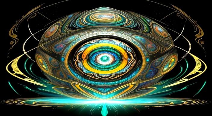 Futuristic Spaceship in Art Deco Art Nouveau Style