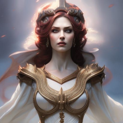 Medieval Lady Portrait with Dramatic Lighting