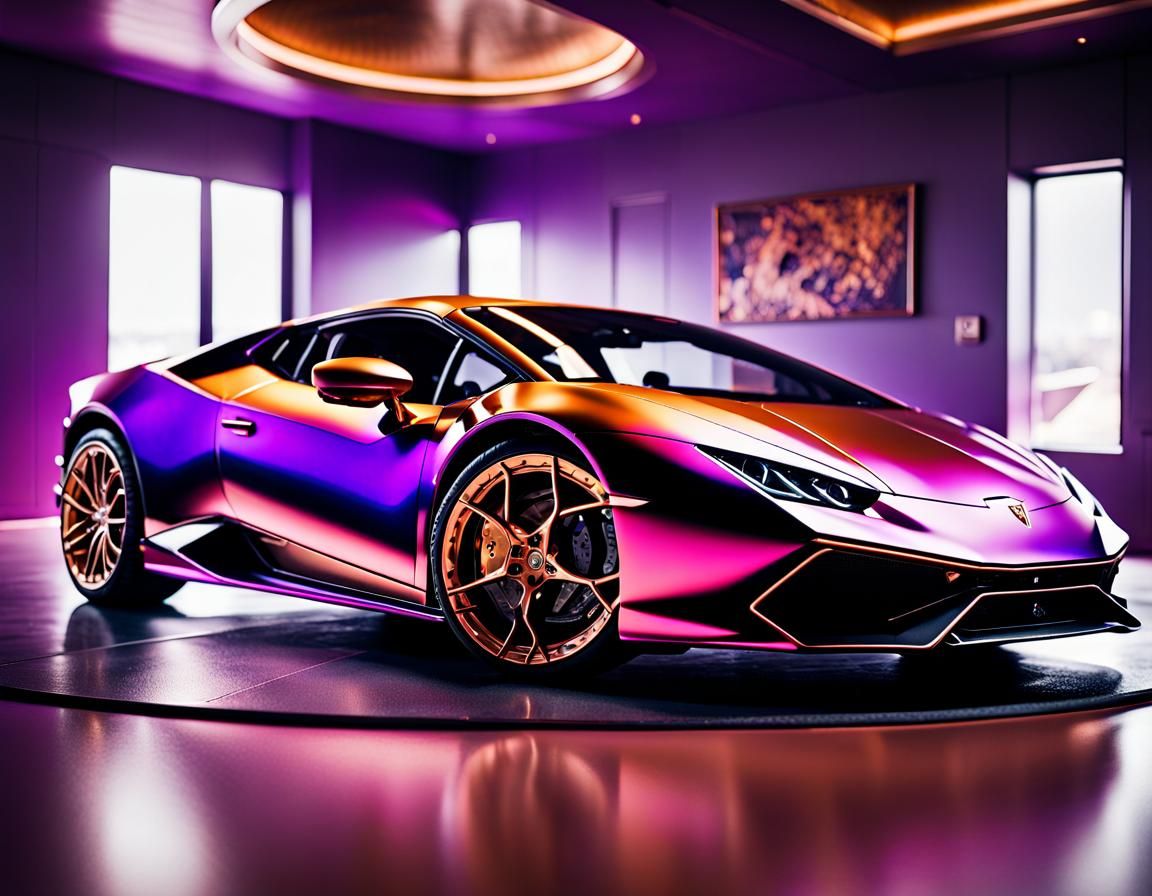Metallic Copper Lamborghini Huracan Interior: Detailed Digit...