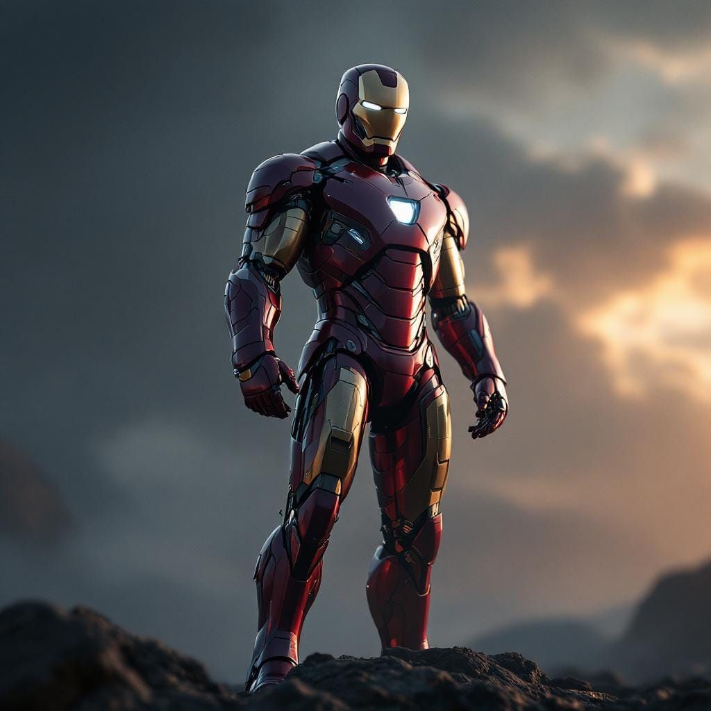 Iron Man in Sci-Fi Cinematic Style