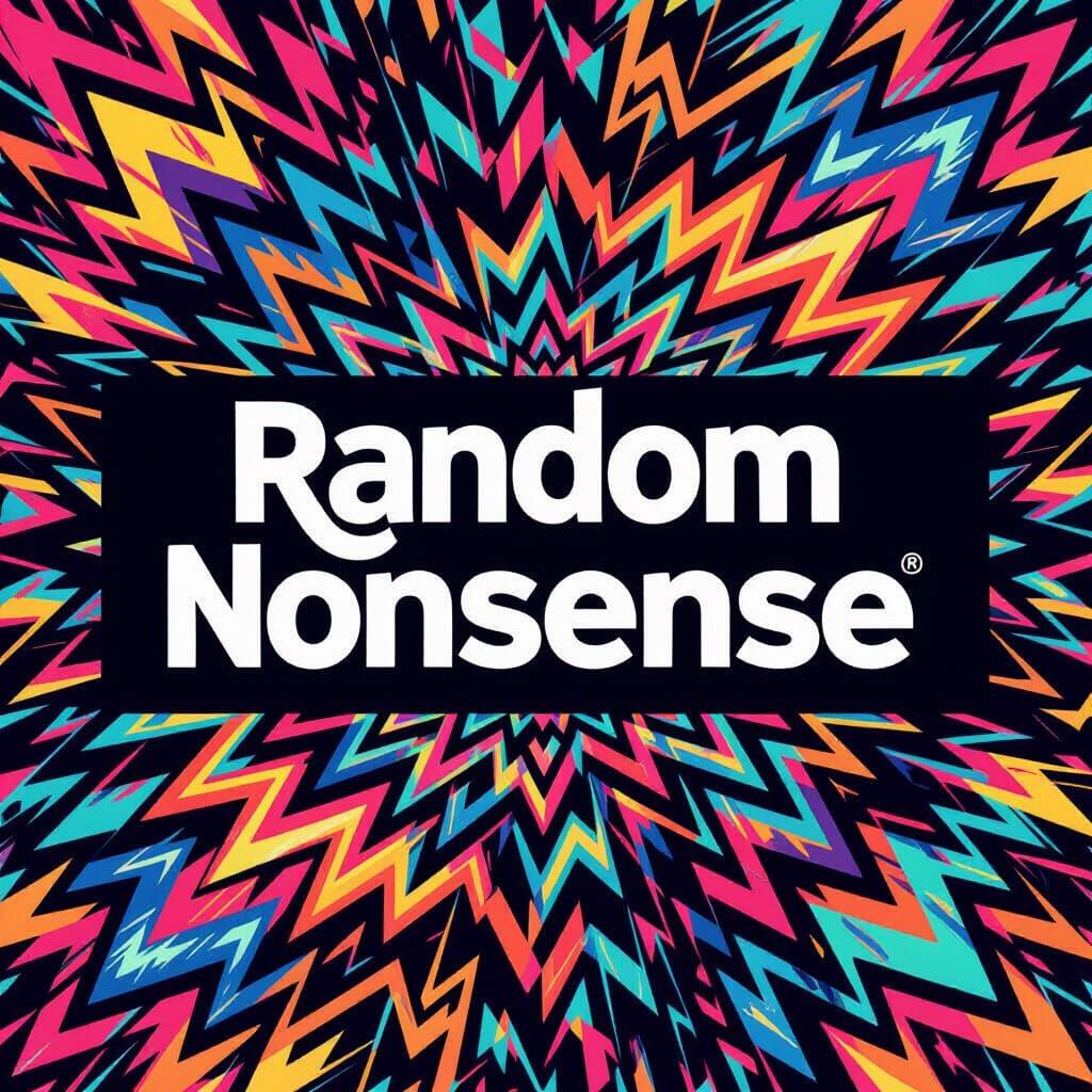 Abstract Banner With "RANDOM NONSENSE" Text in Digital Glitc...